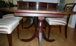 Antique dining room set for sale, 6 chairs, table with extensions and side server in Durham Region.