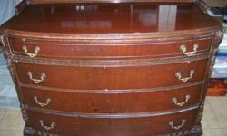 4 drawer antique dresser w mirror good cond minor scatches as seen not polished yet