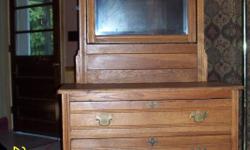 Early 1870 Charles Eastlake design dresser,It has three drawers, belveled mirror,
I am told it is a straigth line design. 99 % original,excellent condition
It has been in my Family since original purchase but now have no place to keep it