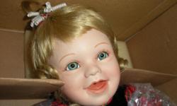 &nbsp;
This is&nbsp;"Babies First Christmas&nbsp; " from Ashton Drake. She has been storage for several years. She is one of over 35 cable-channel dolls I can no longer keep. She is porcelain, mint in her box, is 14" long. She is from the cable channel