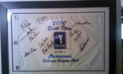Autographed Buy.Com Tour Boise Open Flag, autographs include-
Lee Rinker, Jason Allen, Ben Crane, Craig Kanada, Mark Hensby, Keith Clearwater, Paul Claxton, Steve Ford,&nbsp;&nbsp;
I obtained these autographs in person as I was scoring for this