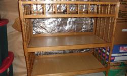WOOD CHANGING TABLE
THERE ARE 2 AVAILABLE FOR $30.00 EACH
ONE IS DARK WOOD AND THE OTHER IS WHITE
VERY GOOD CONDITION
FROM A SMOKE-FREE HOME
ONLY USED FOR ABOUT 6 MONTHS
2 SHELVES UNDERNEATH FOR STORAGE
BELT AND FASTENER ARE ATTACHED TO KEEP BABY SAFE