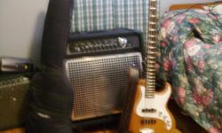 200 watt professional Bass amplifier working Pro 15 inch Bass intensifier with 15 inch speaker This amp is everything you need. Also Sonic Fairlane Greg Bennett Edition Bass guitar with case and stand.Been used only 3 thimes like new Must see to