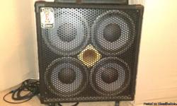 Eden bass cab. looks and works perfectly. 2 ohms 560 watts. banana clip and quarter inch inputs. adjustable horn. original price: 750