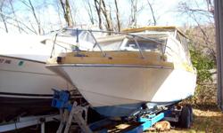 THIS BOAT HAS EVERYTHING YOU COULD WANT. MARINE RADIO, FIRE EXT. TWO SLEEPING AREAS. FLUSH BATHROOM, STOVE SINK, 12 VOLT REFRIG. 3 LARGE BATTERIES, V8 FORD MERCRUISER WITH TRIM TABS FOR PLANNING. SOLAR VENT. SUN DECK, DEPTH FINDER /FISH FINDER. 8 FT