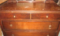 Nice, depression era chested drawers&nbsp;with mirror and double bed frame.
Call Fred&nbsp; 432-7038