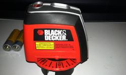 new unused Blackand Decker BDL220S Laser Level with Wall Mounting Accessories Ideal for hanging pictures along a stairwell, hanging mirrors, installing curtain rods, and other domestic items, the Black & DeckerBDL220S Laser Level projects vertical and