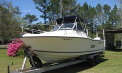 Twin 140hp, walk around cuddy cabin Pursuit. Wash down, live well, fish boxes, electronics&nbsp; and an upgraded aluminum trailer. Excellent condition and ready to fish the Gulf.
