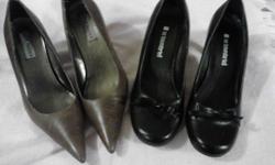 First pair are Steve Madden brown leather heels size 8M, purchased from Dillards, only worn a few times.
Second pair are No Boundaries black leather heels with a black bow size 8M, purchased from Payless, only worn twice.
Both pair for $20.00
If