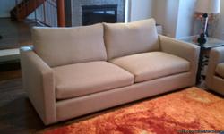 Brand new Miller couch and love seat from High Fashion Home. Transitional styling fits in a traditional or contemporary home. Couch is 90" long and love seat is 63" long. Color is latte. Extremely plush and comfortable. Regular price for both $3000. Yours