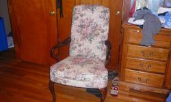 Flowered print chair for sale. Excellent shape.