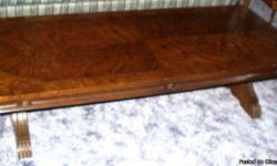 Beautifully carved solid wood Coffee Table 60" x 25".&nbsp; Over 50 years old in excellent condition. Asking $470.&nbsp; CASH ONLY. Call to view at --