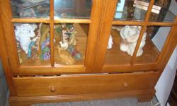 Cabinet is Lighted,48x15x60 in" Draw at bottom,Glass doors
in excellent shape,has 2 glass shelfs one solid
U PICK UP