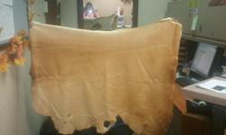 Very soft deer hide...good for small table or dresser cover....or for crafters...tan...measures 43" x 36"...NO holes in center of hide!