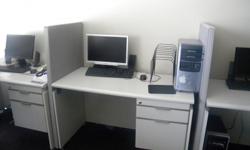 Grey Desk with Drawer and Chair, Total 7 set avaiable $ 85 each set, same color Divider available for $15 /each