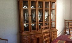 Dinette table and eight chairs,Hutch,China cabinet made by Stanley.