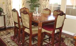 Beautiful dining room table. Bot new in 2007. Always table-clothed. See picture.