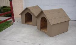 NEW WELL BUILT PAINTED AND SHINGLED DOG HOUSES.I HAVE ALL SIZES FROM SMALL TO EXTRA LARGE.SMALL DOG HOUSES ARE 45 DOLLARS. LARGE DOG HOUSES ARE 75 DOLLARS. EXTRA LARGE DOG HOUSES ARE 85 DOLLARS. CALL ME AT 619 288 8390 THANKS