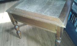 an antique end table perfect size, would work for if you have kids due to scratches. Does need to be restained more than likely to make it beautiful as it once was :)
&nbsp;Please email if you have any questions, Thank you!