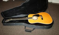 I have a very nice estaban american legacy acoustical guitar model al-100 Brand newstrings.Comes in very nice felt case.Could use a good polish but other wise no scratches or anything.
Comes with two straps and plug for amp..NO AMP..
It is up for sale or