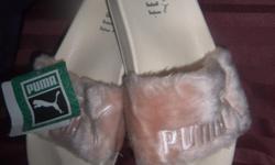 PINK FAUX FUR FENTY PUMA BY RHIANNA, SIZE 6.5, SIZES NORMALLY RANGE A TAD BIT LARGER SO WILL ALSO FIT SIZE 7. EXCELLENT MINT CONDITION, NO TREAD, HAVE NOT EVEN BEEN WORN! TAG IS STILL ATTACHED AND ORIGINAL BOX ENCLOSED. THESE ARE VERY HIGH IN DEMAND AND