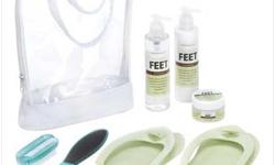 Pamper your feet and make it irresistibly desirable with this foot spa treatment for a soft and smooth glow! Set includes: 6.1 fl. oz. foot wash and lotion, 1.7 fl. oz. heel treatment cream, brush, scrub, and eva slippers in a vinyl bag.
Weight 1.7 lbs. 8