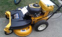 have a cub cadet with 60 hours on it 38 inch cut a one shape first 1600 takes it electric start havebooks on it ITS A 2010 ITS A COMMERCIAL WALK BEHIND must see to appreciate my e mail is wjeff30@yahoo.com&nbsp;would make a good x-mas gift for the spring