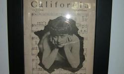 I love you California, From 1913 Custum frame, plexi glass The paper is warn. It adds to the carracter.