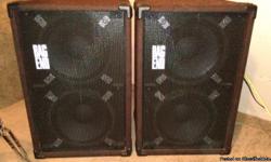 Bag End speaker cabinets 2x12. Model D-12D in perfect condition. 4 ohms each. banana clip and quarter inch input. 400 watts RMS 800 peak. originally 1360 dollars. will sell separately or as pair.