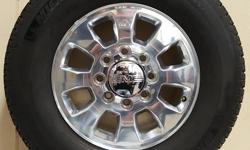 18" GMC POLISHED 2500 WHEELS WITH LT265/70 R18 MICHELIN TIRES THAT ARE IN VERY GOOD SHAPE!!! WHEELS ARE FLAWLESS!!((($750)))
&nbsp;
ALSO IN STOCK NEW AND USED WHEEL AND TIRE PULL OFFS FOR CHEVY TRUCKS,CAMARO,CORVETTE,FORD TRUCKS,MUSTANG,DODGE