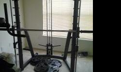 3 in one piece with bench and leg curl and curl, and stomach bench /bar EXCELLENT +++shape&nbsp; dumb bell and all weights must sell -
