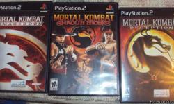 Mortal Kombat Kollection. If interested please email me back thanks.
1. Mortal Kombat Deception.
2. Mortal Kombat Shaolin Monks.
3. Mortal Kombat Armageddon.