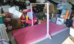 Like New-Hardly Used-Gymnastics Horizontal Bar Set with 4.5 inch pad!&nbsp; Save Hundreds --In Great Condition!