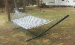 heavy duty steel frame,quick dry hammock,holds up to 450lbs,used,very good condition,would make a great FATHERS DAY GIFT,call 352-843-4541