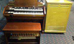 We have a lovely Hammond C3 Organ with a walnut finish for sale. This classic organ with the original bench includes a Leslie Model 47 Speaker (Oak finish), full pedals and all cables.This model is highly popular for churches/studios and has an amazing