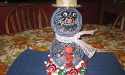 Hand made snowman color blue