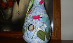 Hand painted birdhouse gourds starting at $15.00. Made for use outdoors by your feathered friends, they would also add to the decor of your house in the kitchen, den, or sun porch. Visit www.janetsgourdsnmore.com to see what's available! FREE and