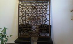 Beautifully wood carved hanging room divider. Adds class to a plain wall or help separate spaces. Sacrifce. Must downsize!
