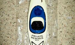 For your consideration is this beautiful Henry's Private Reserve Figural Kayak beer tap handle. This rare tap handle is in new, mint condition. A beautiful tap to add to that collection. In a yellow and blue color with brown lettering and black seat and