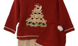 Reindeer days sweater set. Great for the holiday season. Heavy sweater, cap, and corduroy pants. Sizes 12, 18, 24 M. &nbsp; To purchase visit: http://www.stores.ebay.com/childrenschoiceclothing