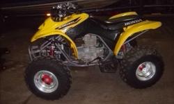 A 2004 HONDA SPORTRAX EX IN VERRY NICE CONDITION
LOW MILES RARLY USE UNLEADED FUEL ONLY NO MIXING, AUTO-MATIC, RUNS LIKE NEW
A MUST SEE OR BEST OFFER