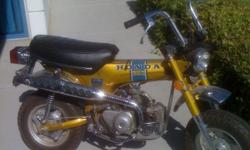 l197O Honda GOLD Trail 70 Engine has been rebuilt and bike has been restored back to original Condition with all Japanese parts street leagal&nbsp; Runs great!&nbsp; * restored* Less than 2 hours of driving time on new rebuilt