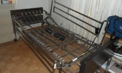 ELECTRICAL HOSPITAL BED IN GREAT CONDITIONS HARDLY USED.&nbsp;
ASKING PRICE $400.OO OBO
&nbsp;
HOME -- &nbsp;CELL --
&nbsp;
&nbsp;
&nbsp;
&nbsp;