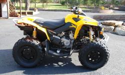 This Can-Am looks brand new, rides like brand new, NEVER been wrecked or sunk under water. There are no cracks or dents in plastics. Adult owned and trail ridden, 4X4, ONLY 219 miles. BUY IT NOW - 2400 usd, MUST SELL ASAP, because I am moving shortly.