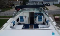 1989 22FT SEARAY WITH EASY LOAD TRAILER.&nbsp; BOAT IS IN THE WATER AND READY TO GO WITH SOME EXTRA'S
3 BATTERIES, FIRE EXT, NEW TRAILER LIGHT KIT, NEW RUBRAIL INSERT (ALREADY INSTALLED), NEWLY COVERED
SEATS, NEW MARINE RADIO, NEW MARINE SPEAKERS.