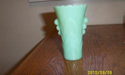 I HAVE A JADITE VASE FOR SALE WITH NO CHIPS OR CRACKS MEASURE 5 AND HALF INCHES I HEIGHTH IF YOU ARE iNTERESTED CALL 816-632-2744 CAMERON MISSOURI 35 MILES NLADORTH OF KANSAS CITY I WILL GLADLY SHIP IT TO YOU YOU CAN ALSO E-MAIL ME