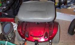 chair is in good shape just added two new battiers less than one year ago it is red ands RUNS GOOD.