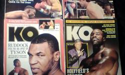 K.O. Boxing Magazine // 13 Issues&nbsp; //&nbsp; $20.00 for all&nbsp; // Condition: Very Good-Good
Cover: Mike Tyson&nbsp;/ May 1991&nbsp;/ Poster: Luisito Espinosa
Cover: Evander Holyfield&nbsp;// Mar. 1997&nbsp;/ Poster: Vinny Pazienza
Cover: Tyson &