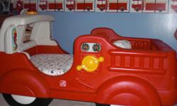 I am selling a Step 2 Fire Truck bed for Kids. It is used. Does have a few stratches, bought it that way 2nd hand. But still in Great shape. Stickers all new and comes with a extra set. Light does work. My Son loved this bed but out grew it. Asking