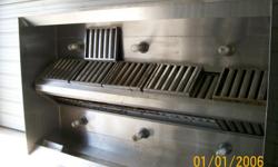 IT IS 6FT X 9.5FT HOOD WAS USED FOR A PIZZA OVENS. RETURN AIR VENTS INCLUDED. GREAT DEAL. I ALSO HAVE OTHER RESTAURANT EQUIPMENT FOR SALE. CONFECTIONATE ELECTRIC OVENS ,STAINLESS STEEL SINKS AND SOME OTHER MISCELANEOUS.